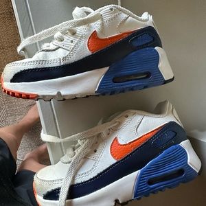 Nike air max 90 in white/orange/blue. Size 9c